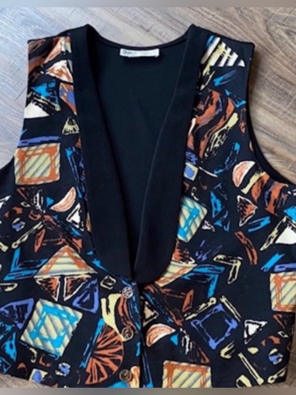 Helene Designer Sportswear Art Deco Vest | Large
